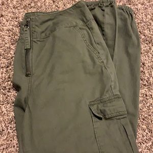 Zipper front cargo pants